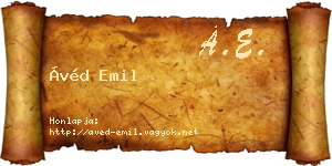 Ávéd Emil névjegykártya