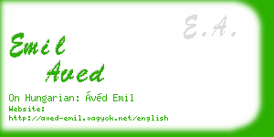 emil aved business card
