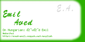 emil aved business card